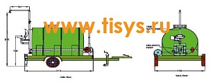ISTEC тип ESW-MSS мобильный аварийный душ и фонтан для глаз с трейлером (1500 л)